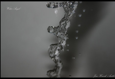 Water Angel - water, abstract, black, grey