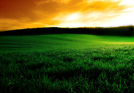 Be Running Up That Hill - calm, clouds, abstract, hills, tranquil, breezy, sunshine, grass, sunset, mountains, peaceful, sun, sky