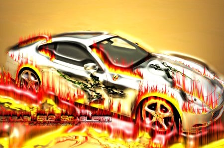 612 burn - burn, ferrari 612, fire