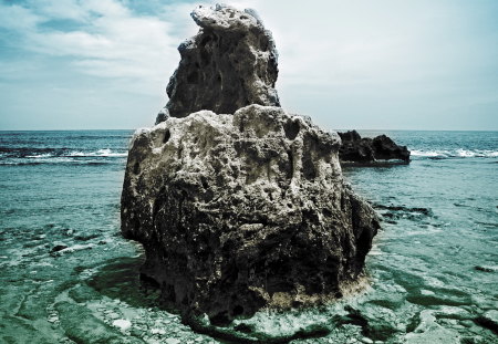 Big Rock at Deniabeach Spain - stone, spain, beach, deniabeach, rock