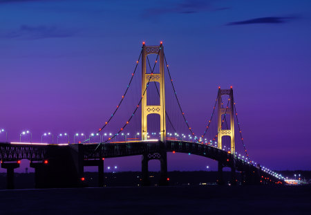 gold and purple - beauty, sky, evening, photography, manmade, bridge