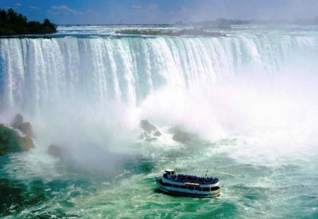 Niagara Falls, Ontario Canada - water, niagara, blue, boat, falls, great lakes, tour, mist, natural wonder