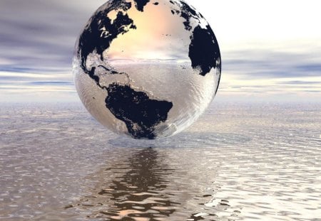 2 WORLDS - planets, 3d, water, world, earth