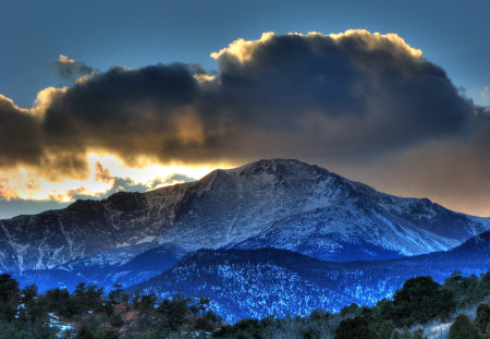 Over the blue - clouds, nature, blue, beautiful, background, mountains, sky