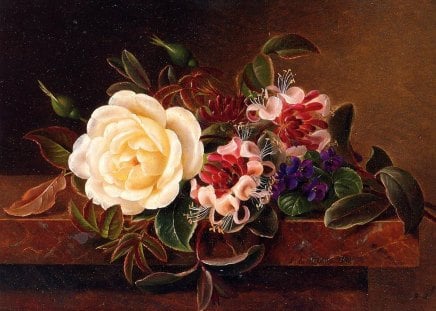 Lovely Flowers - pretty, flowers, still life art, lovely