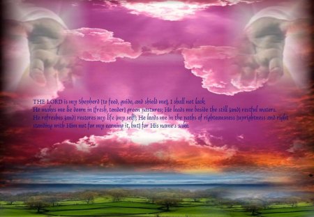 The Lord Is My Shepard - clouds, pretty, jesus, beautiful, god, shepard, verse, sunset, lord, bible, scripture