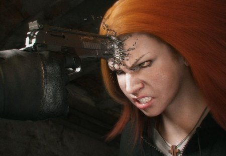 Willpower - gun, girl, willpower, cg, john strieder, art, shoot, adventure, digital painting, action