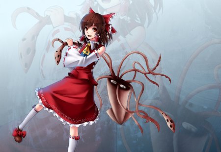 Hakurei Reimu - beauty, sexy, hot, anime girl, stunning, hakurei reimu, touhou, pretty, beautiful, cute, short hair