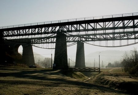 Viaduct - bridges, biatorbagy, sylvester matuska, hungary, architecture, viaduct