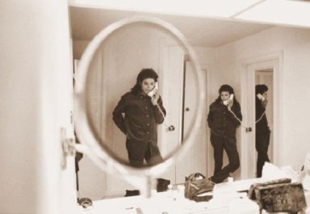 Michael in the mirror - super star, love, legend, genius, singer, michael jackson, hotel, jackson, phone, mirror, king of pop, michael