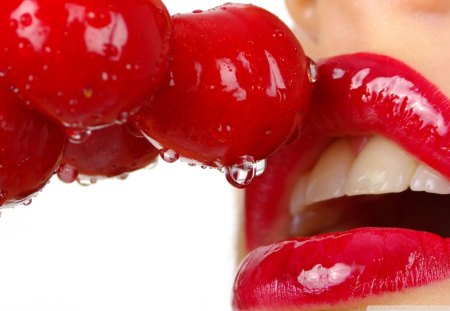 lips - cherry, hot, lips, red