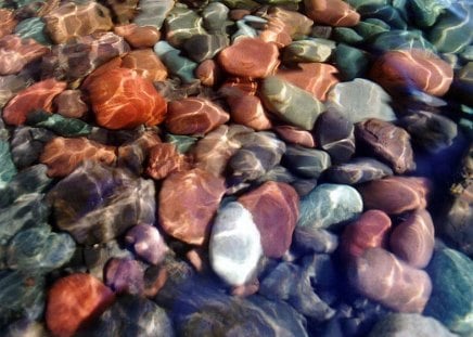 Bathing Stones - water, bath, colours, stones, nature