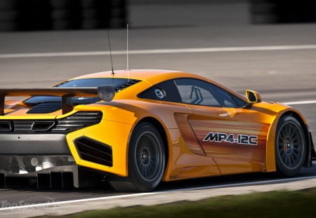 mclaren mp4-12c - black alloys, orange, race track, race modified