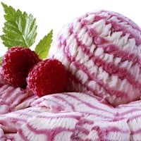 Raspberry and ice cream