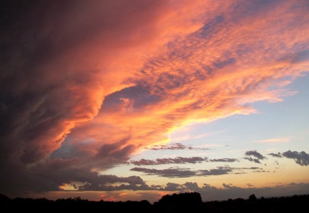 Oklahoma Sunset - clouds, sunset, nature, fire, beautiful, oklahoma, sky