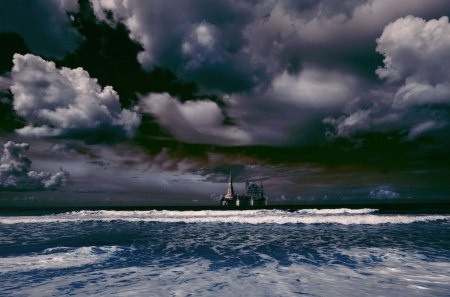 castle on the beach - nature, sky, ocean, beach, clouds, photography, sand