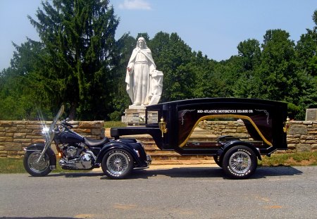 Last Ride - hot, custom, hotrod, motorcycle, hearse, rod