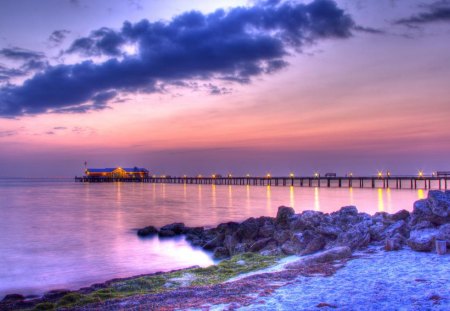 Pre-dawn on Anna Maria Island ! - florida, river, anna maria, beautiful, lights, island, sunrise