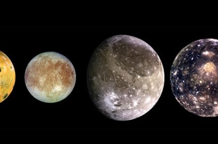 4 LARGEST MOONS OF JUPITER - jupiter, planets, space, moons