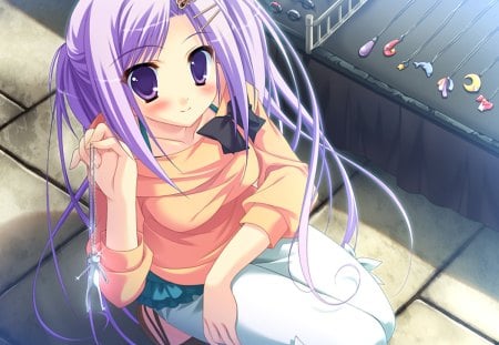 please take one - cg, game, girl, cute, blush, sweet