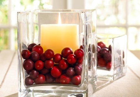 Relaxing honey candle - candle, glass, fruits, light, fashion, wonderful, honey, vase, relaxing, entertainment, red, beautiful