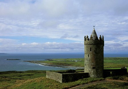 Bygone Era - lack, hills, ireland, castle, medieval, tower