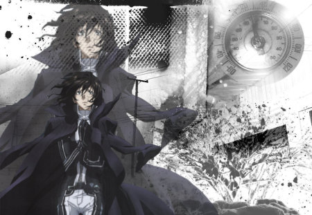 Time, Please Stop - stop, time, black, miranda, white, d gray man, control, prayer, exorcist, anime, clock