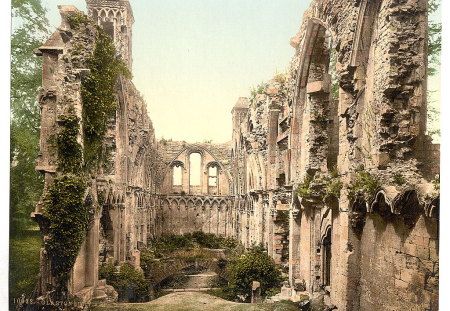 Glastonbury Abbey, England 1890-1900 - england, abbey, ruins, castle