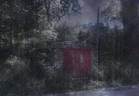 The Haunted shed - forest, haunted, dark, the shed not to be used, gray, old, barn, shed, antique, creepy, woods