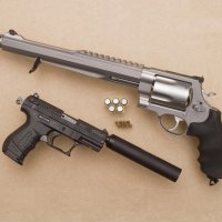 Smith & Wesson bone collector .500magnum compare to the tiny Walter p22