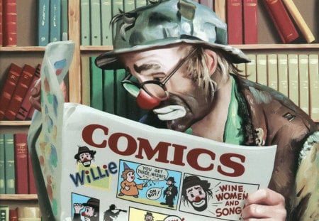 the funny man the clown - comics, actors, people, clowns, art