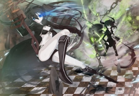 Black Rock Shooter - dead master, mato kuroi, yomi takanashi, black rock shooter