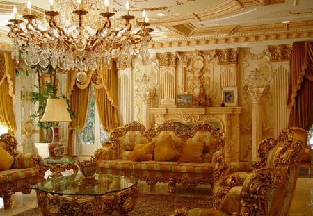 OPULENCE - room, plush, sitting, golden