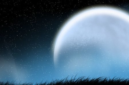 Fantasy scene - fantasy, gothic, moon, night, midnight, blue