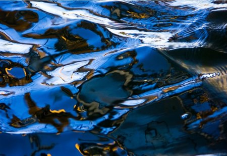 Reflections in Blue - reflections, abstract, blue, texture