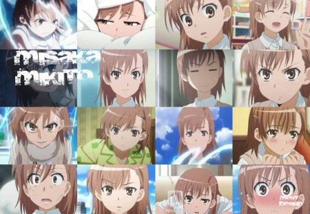 Project railgun collage - collage, sad, misaka mikoto, angry, toaru kagaku no railgun, project railgun, mesy, bashful, electricity, covered, anime, happy