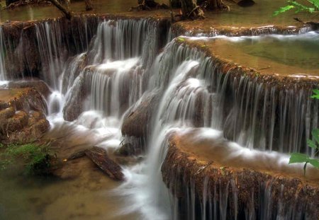 SMALL WATERFALLS - nature, water, watercourse, waterfall