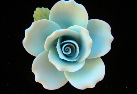 Porcelain rose - cream, blue, green, rose, porcelain