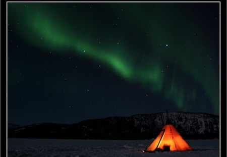 Aurora Borealis, Norway - aurora borealis, colours, nature, tent