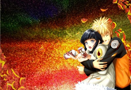 naruto x hinata - anime, naruto, cola, hinatamlove, leaves