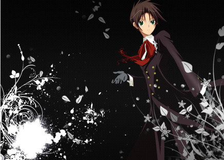 Off to a Party - black, anime, red, formal, 07-ghost, teito, suit, party