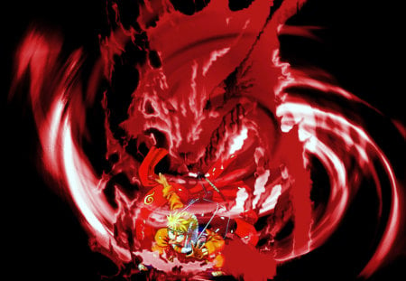 THE BEAST WITHIN - epic pose, naruto, nine tails fox, red