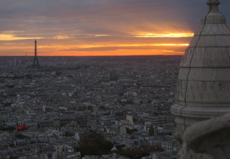 Paris - city, paris, nature, sunset