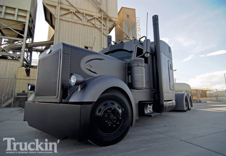 Peterbuilt - truck, black, rig, custom