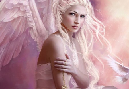 White Angle - angle, religious, female, fantasy