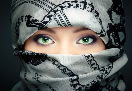 Green Eyed Muslim - muslim, female, green eyed, model