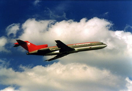 Boeing 727 Northwest Airlines - airplane, aircraft, commercial airliner, boeing