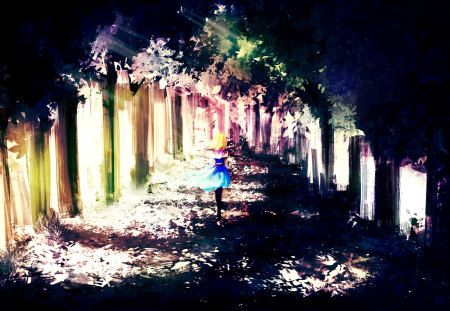 Alice Margatroid - alice, touhou, forest, girl, blue, margatroid