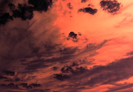 RED AND BLACK - clouds, nature, photography, sky