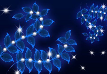 Nights Magic Flowers - flowers, glow, abstract, glowing, stars, firefox persona, shine